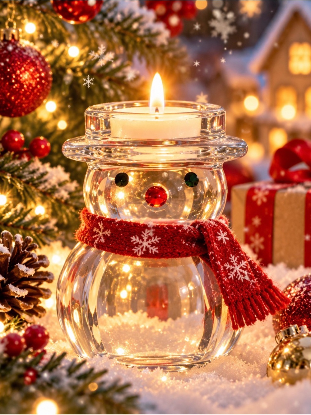 🎄 Mikasa Crystal Snowman Tealight Holder – $20 Each or 2 for $35 ☃️